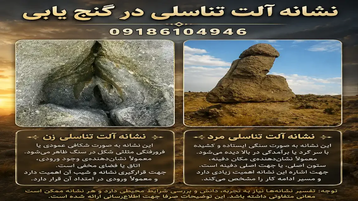 نشانه آلت تناسلی مرد و زن در دفینه یابی