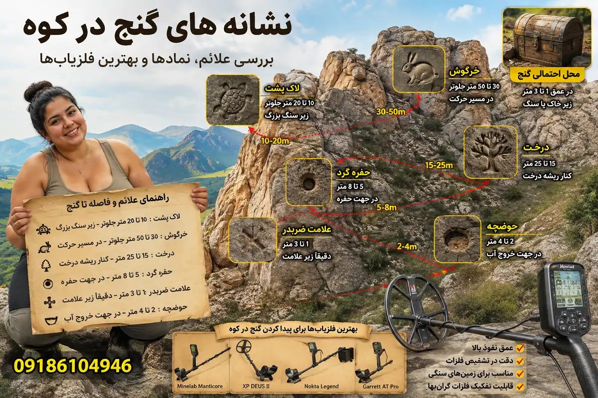 نشانه های گنج در کوه